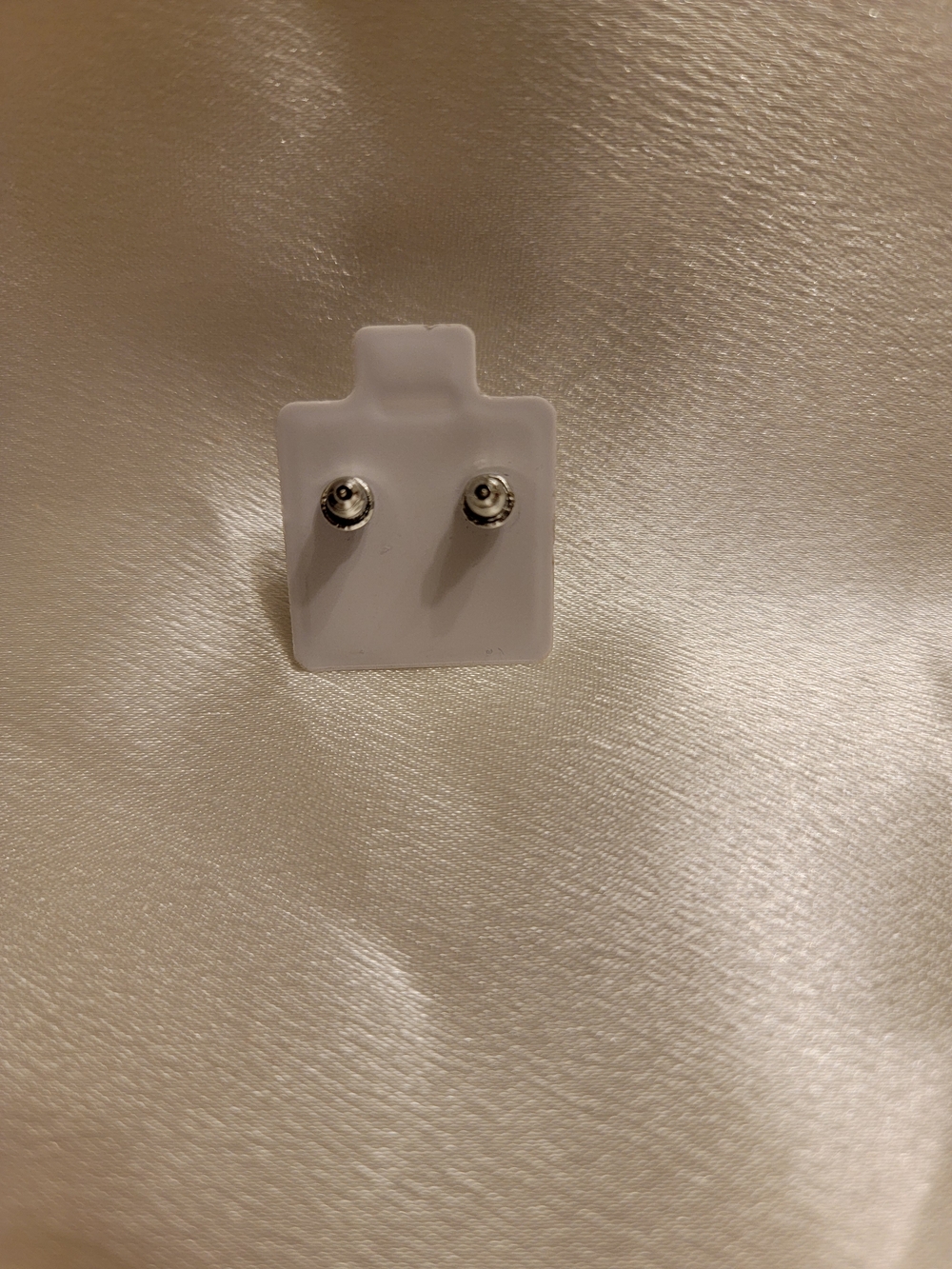 Cubic Zirconia Square Stud Earrings - Light Purple - Picture 2 of 3